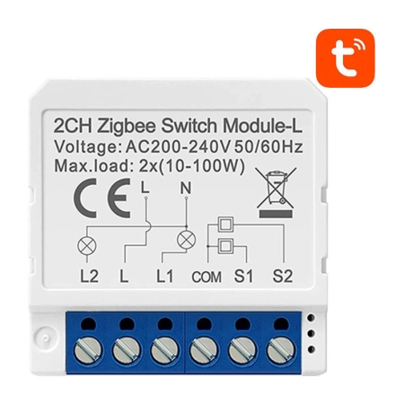 Przełącznik dopuszkowy AVATTO LZWSM16-W2 Zigbee bez N