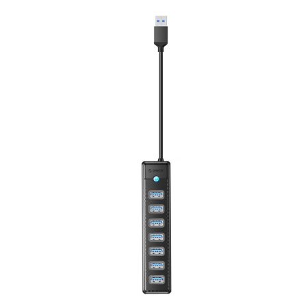 Hub ORICO PW7U 7-portowy USB 7x USB 3.0 (czarny)