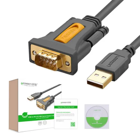 Kabel UGREEN CR104 USB-A-DB9 RS-232 2m (czarny)