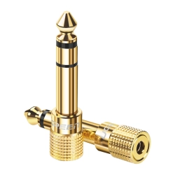 Adapter audio UGREEN 6,35mm jack-3,5mm jack (złoty) Adapter audio UGREEN 6,35mm jack-3,5mm jack (złoty)