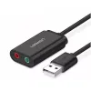 Karta dźwiękowa USB UGREEN US205 15cm (czarna)