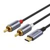 Kabel UGREEN CM451 USB-C-2x RCA 1.5m (czarny)