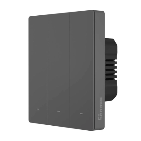 Inteligentny przełącznik ścienny WiFi SONOFF M5-3C-80 (3-kanałowy, do ramki, grafitowy)