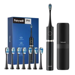 Szczoteczka soniczna FAIRYWILL FW-P11 + końcówki, etui (czarna)