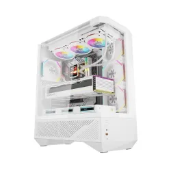Obudowa komputerowa DARKFLASH DY460 + 4 wentylatory ARGB (biała)