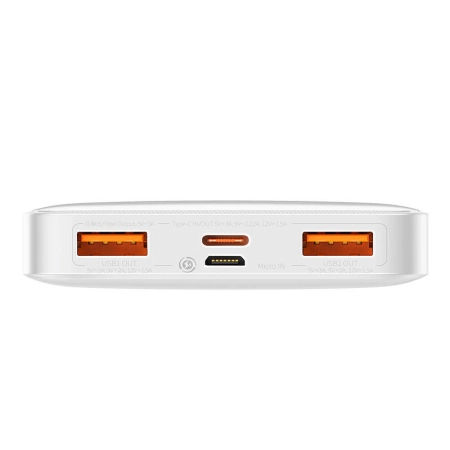 Powerbank BASEUS Bipow 10000mAh 20W 2xUSB USB-C (biały)