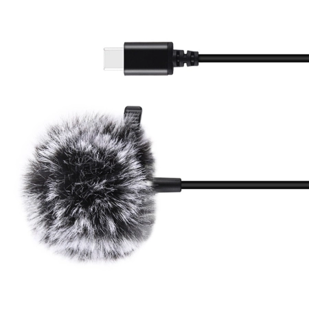 Mikrofon Jack Puluz krawatowy z klipsem PU425 1,5m USB-C